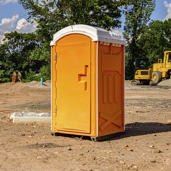 can i customize the exterior of the porta potties with my event logo or branding in High Amana IA